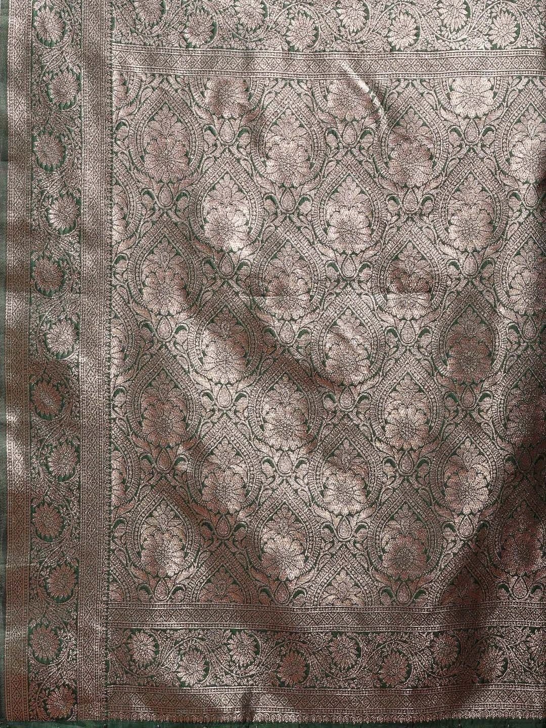 Mitera Woven Design Zari Silk Blend Banarasi Saree thumbnail 2
