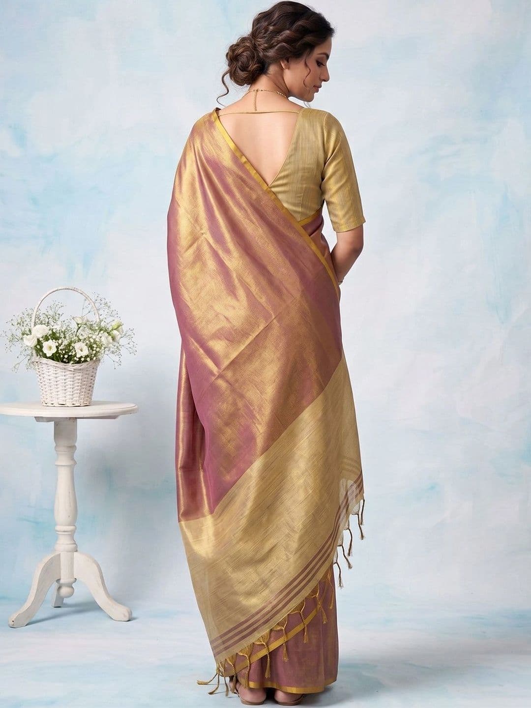Mitera Woven Design Zari Tissue Saree thumbnail 5