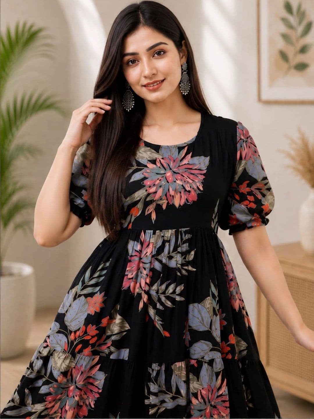Pranati Enterprise Women Floral Printed Floral Anarkali Kurta thumbnail 2