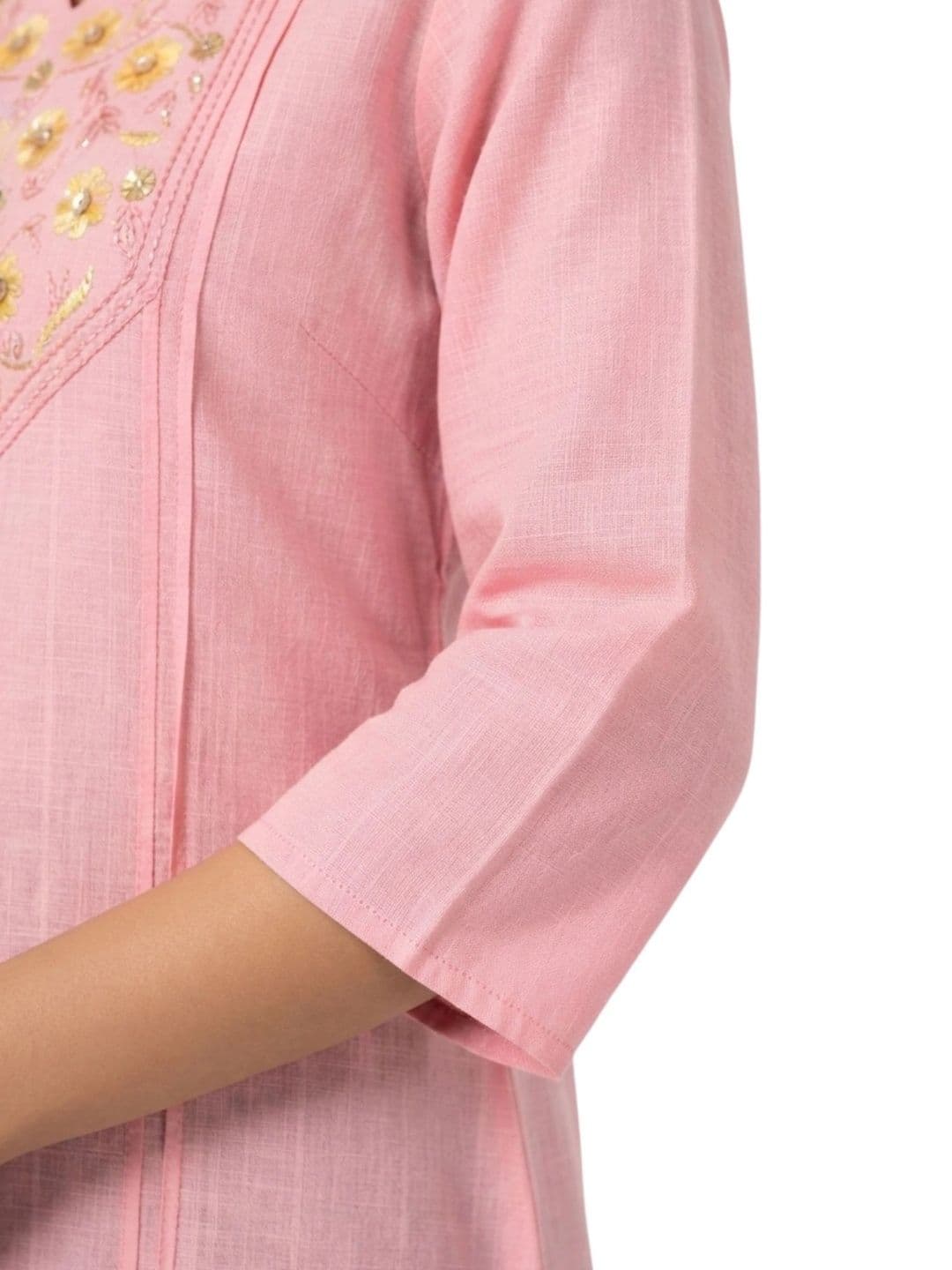 LAFURE Embellished V-Neck Sequinned Pure Cotton Sequinned Kurta thumbnail 3