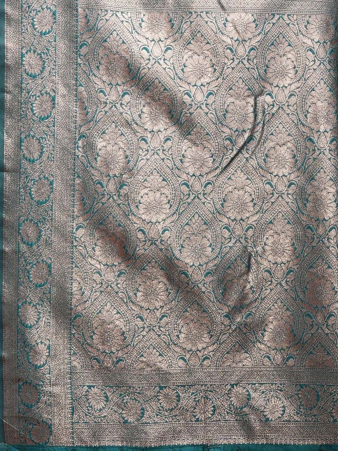 Mitera Woven Design Zari Silk Blend Banarasi Saree thumbnail 6