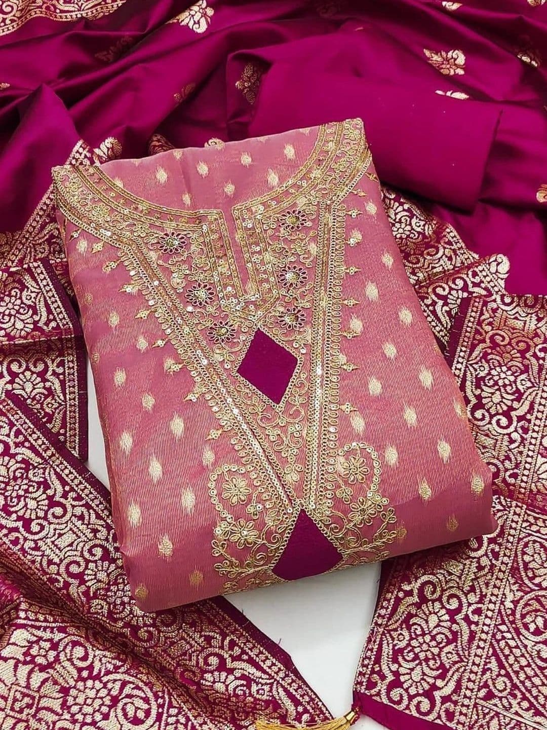 TAVAS Embroidered Unstitched Dress Material thumbnail 3