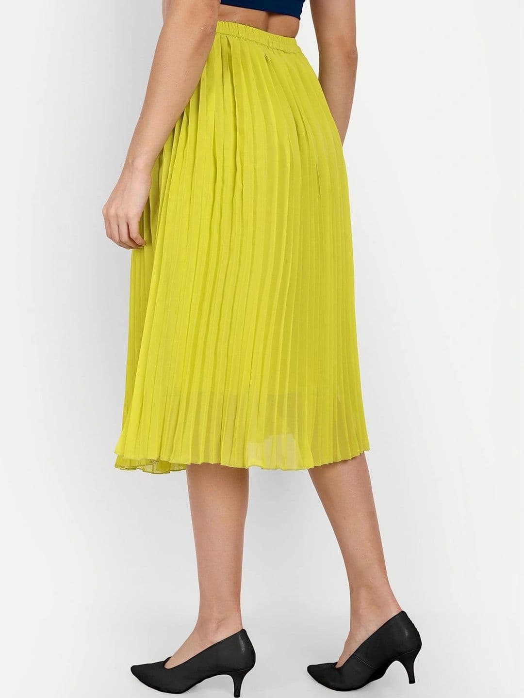 Aaruvi Ruchi Verma Women Accordion Pleated Midi A-Line Skirt thumbnail 2