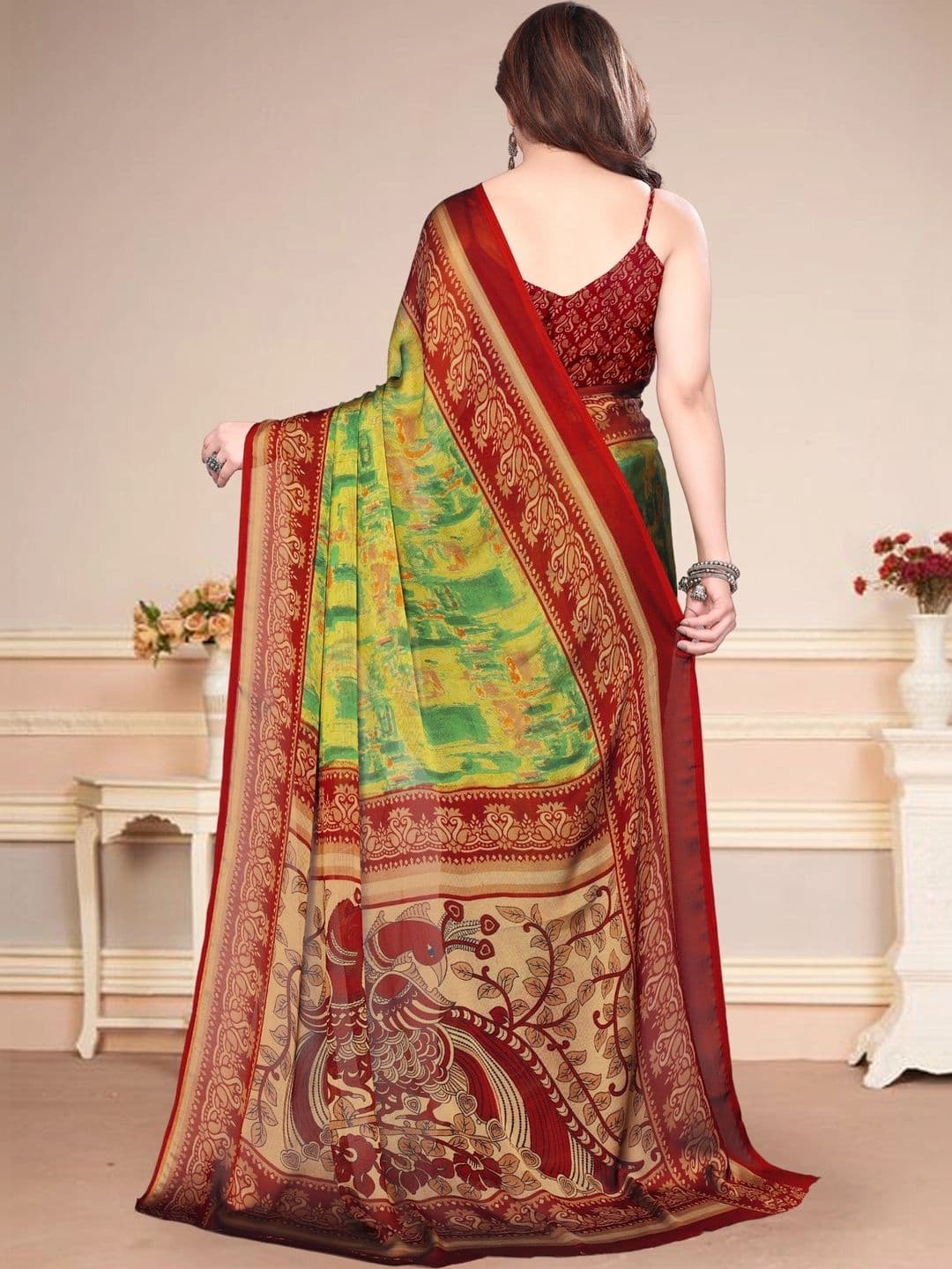 BOLOKA Poly Georgette Designer Saree thumbnail 5