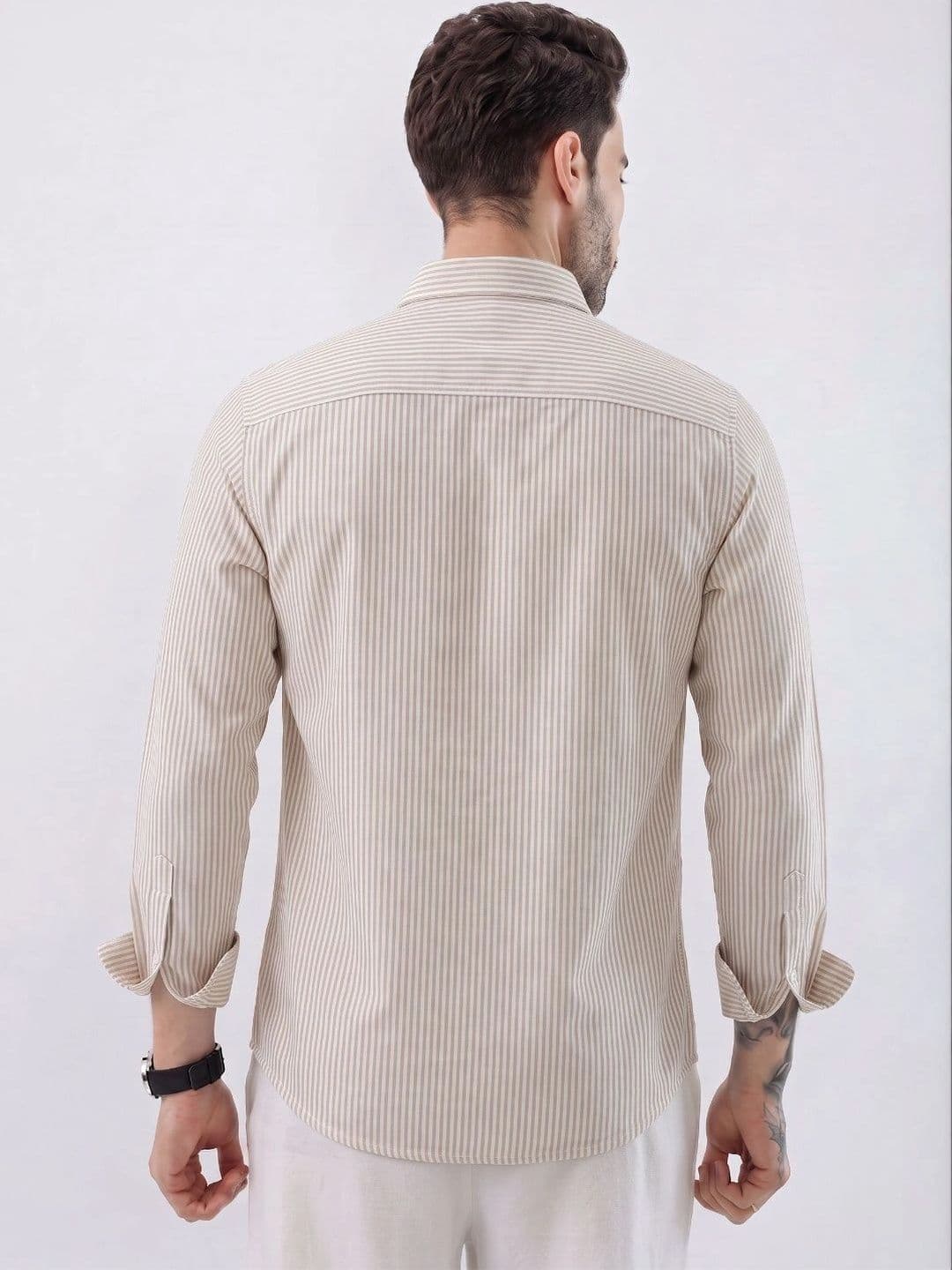 HENSHIKA Men Standard Striped Casual Shirt thumbnail 2