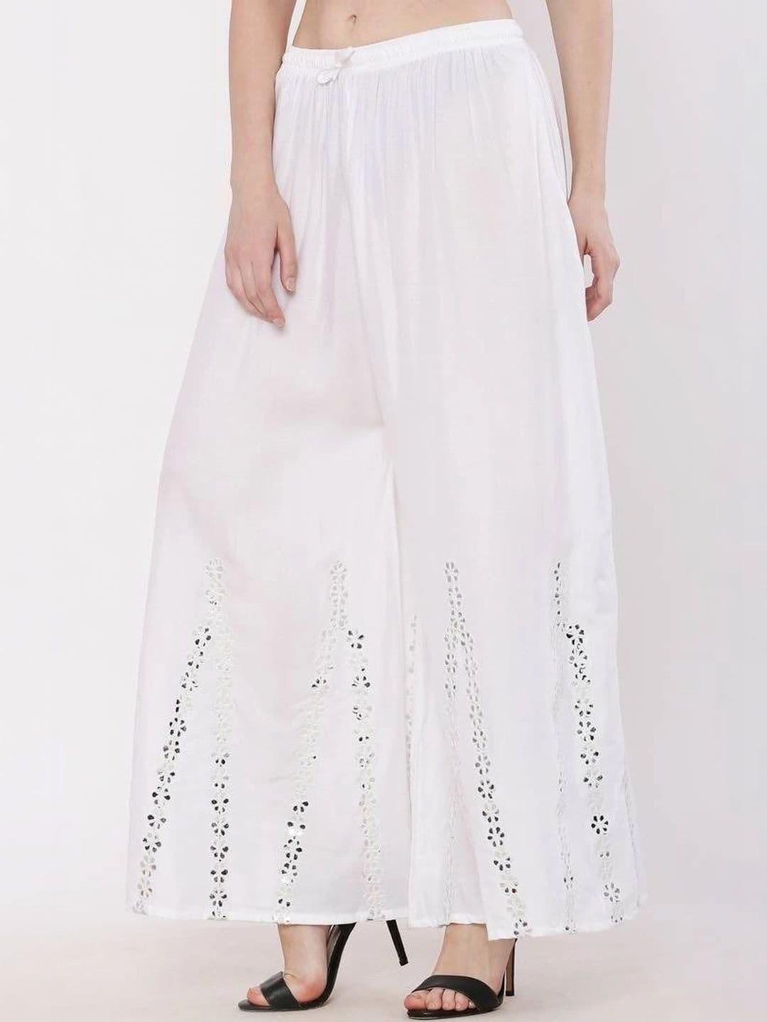 Meyara Women Ethnic Motifs Embroidered Knitted Ethnic Palazzos thumbnail 2