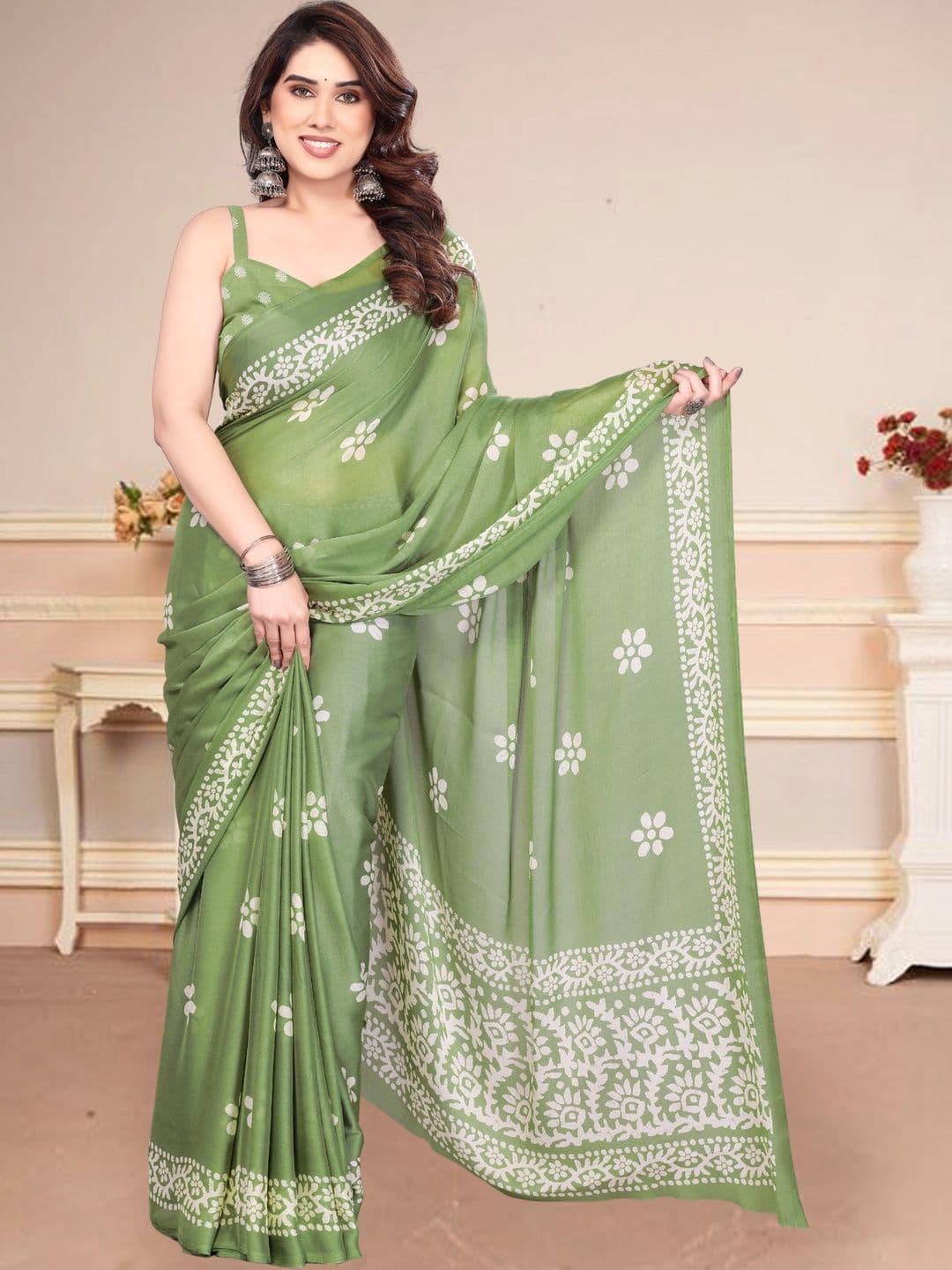 BOLOKA Poly Georgette Designer Saree - view 1