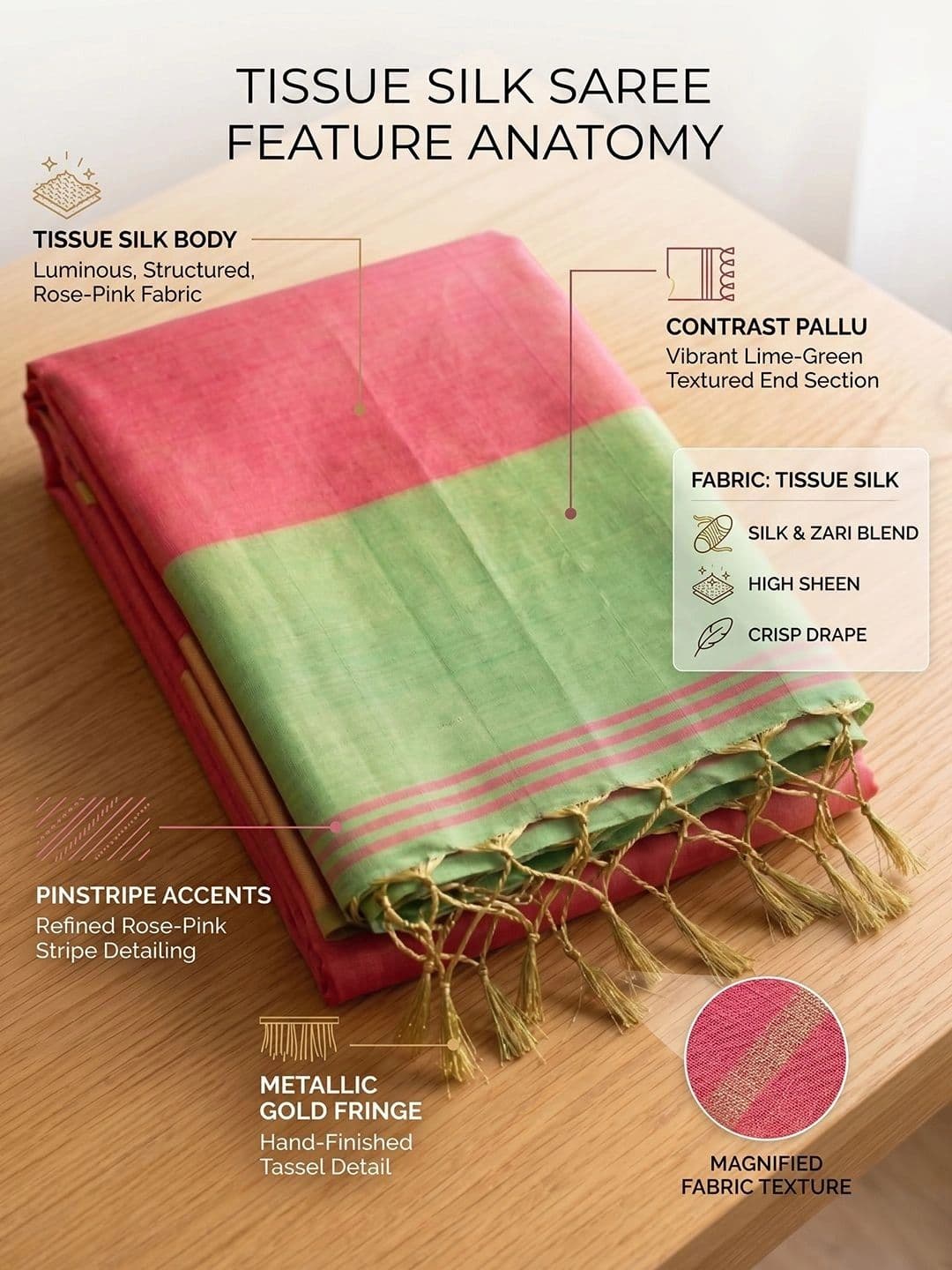Mitera Woven Design Tissue Saree thumbnail 2