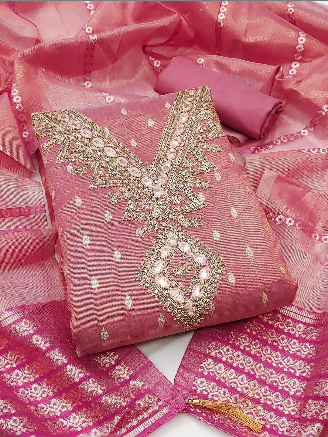 TAVAS Embroidered Unstitched Dress Material thumbnail 2