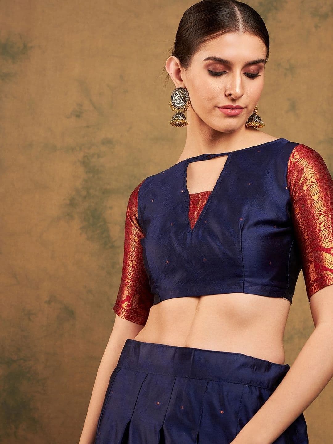 Anouk Rustic Embellished Semi-Stitched Lehenga & Unstitched Blouse With Dupatta thumbnail 7