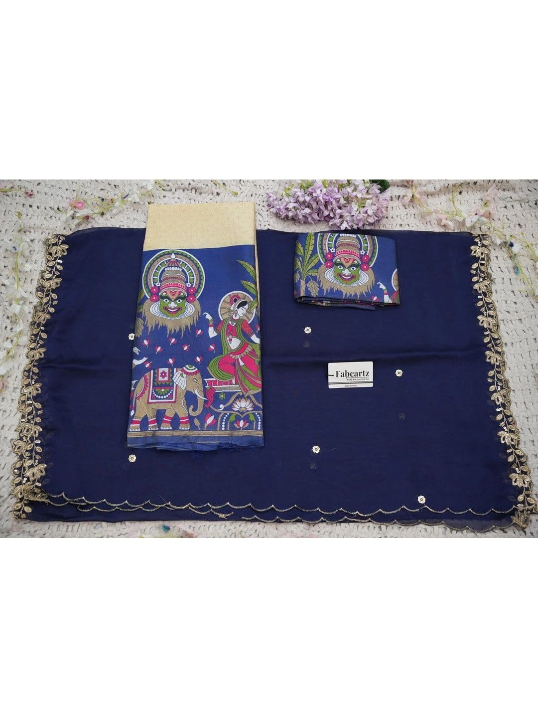 Fabcartz Sequinned Unstitched Lehenga & Blouse With Dupatta thumbnail 2