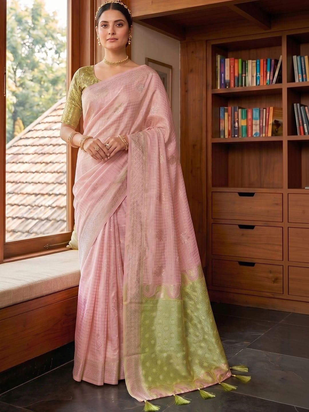 Mitera Woven Design Zari Chanderi Saree - view 1
