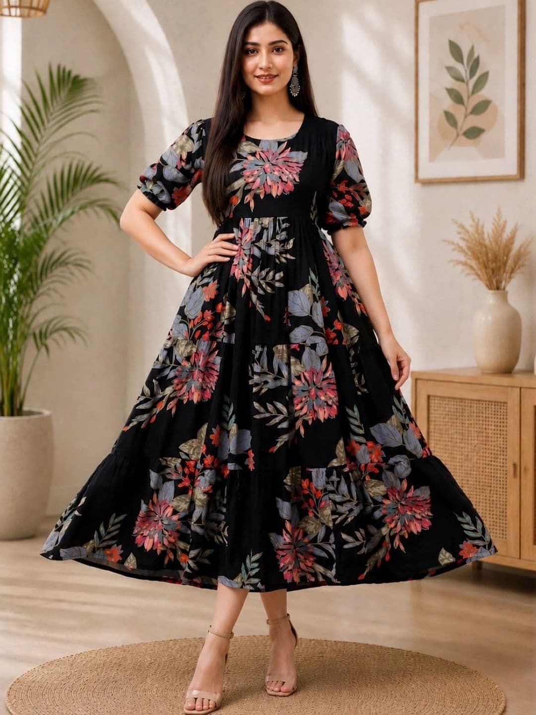 Pranati Enterprise Women Floral Printed Floral Anarkali Kurta - view 1