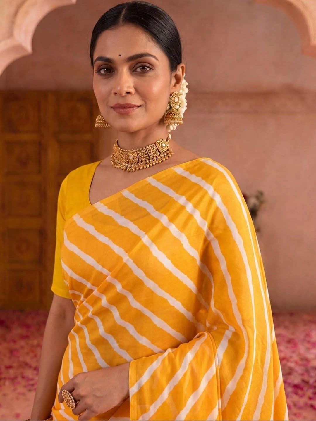 SAMANTHA Leheriya Poly Georgette Leheriya Saree thumbnail 6