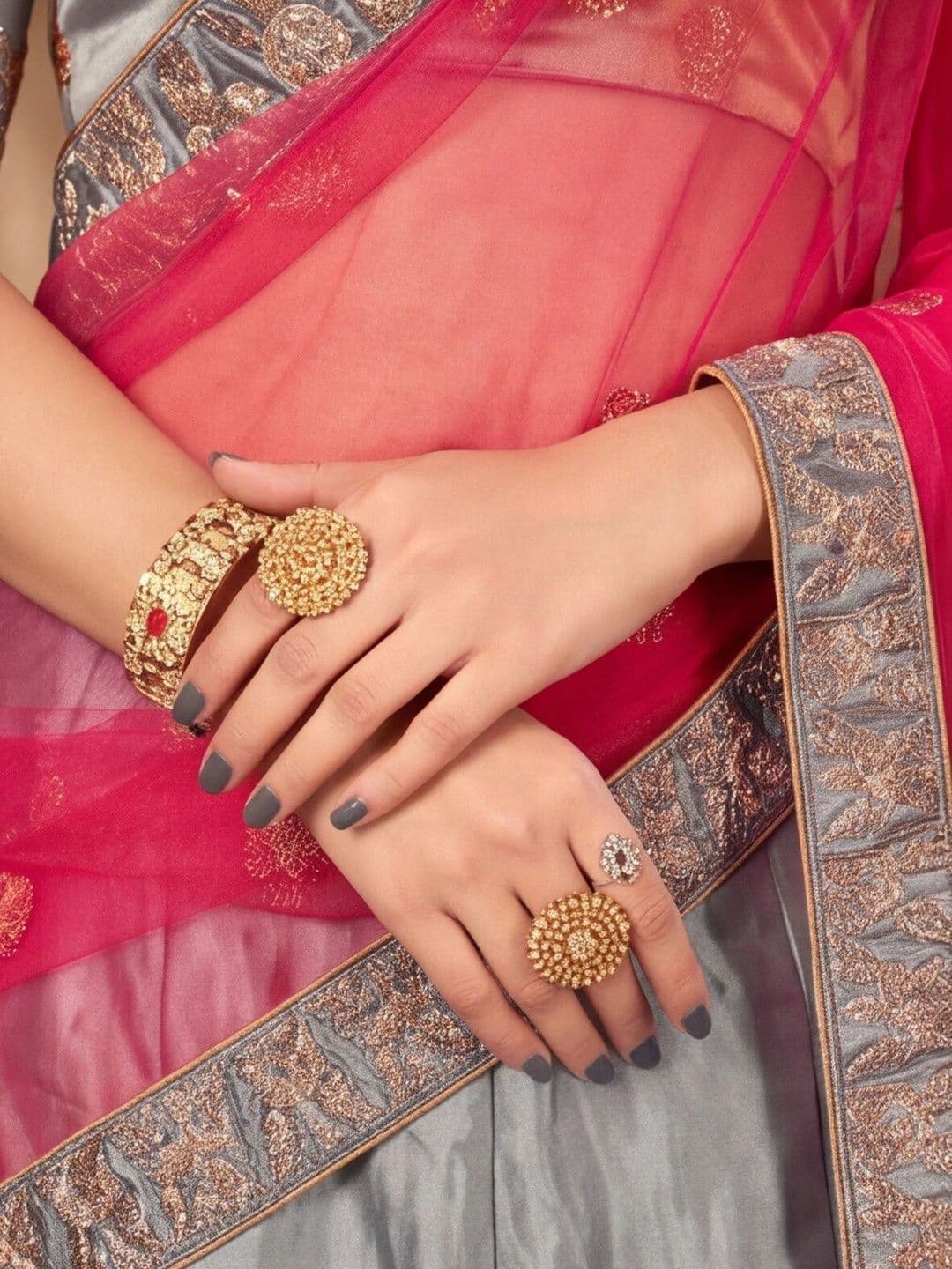Anouk Rustic Embroidered Thread Work Semi-Stitched Lehenga & Unstitched Blouse With Dupatta thumbnail 6