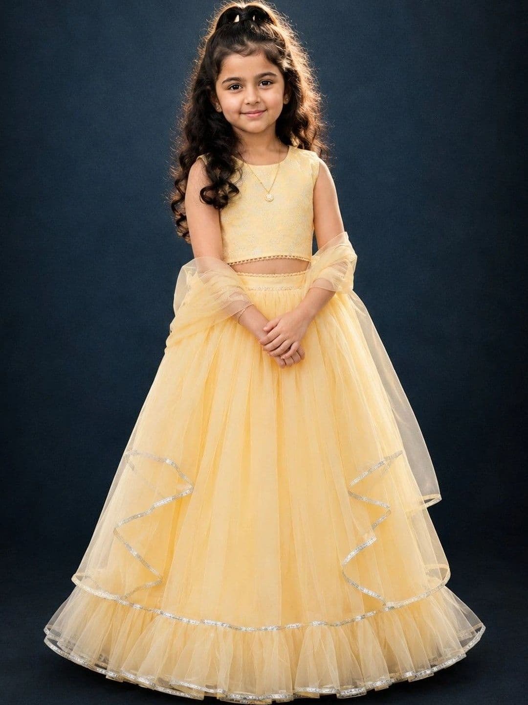Poppy & Munchkin Girls Ready to Wear Lehenga Blouse With Dupatta - view 1