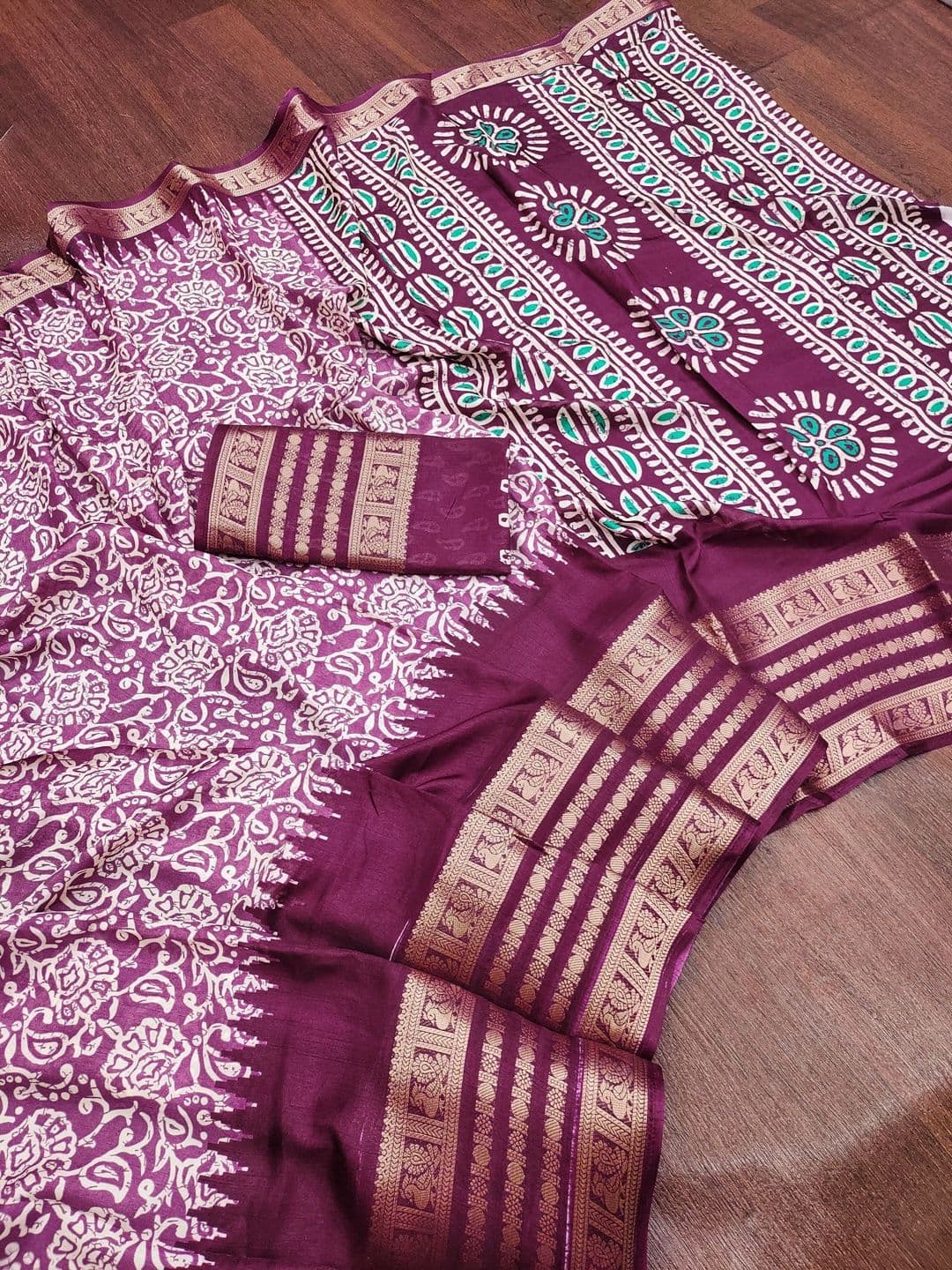 BOLOKA Zari Art Silk Designer Saree thumbnail 2