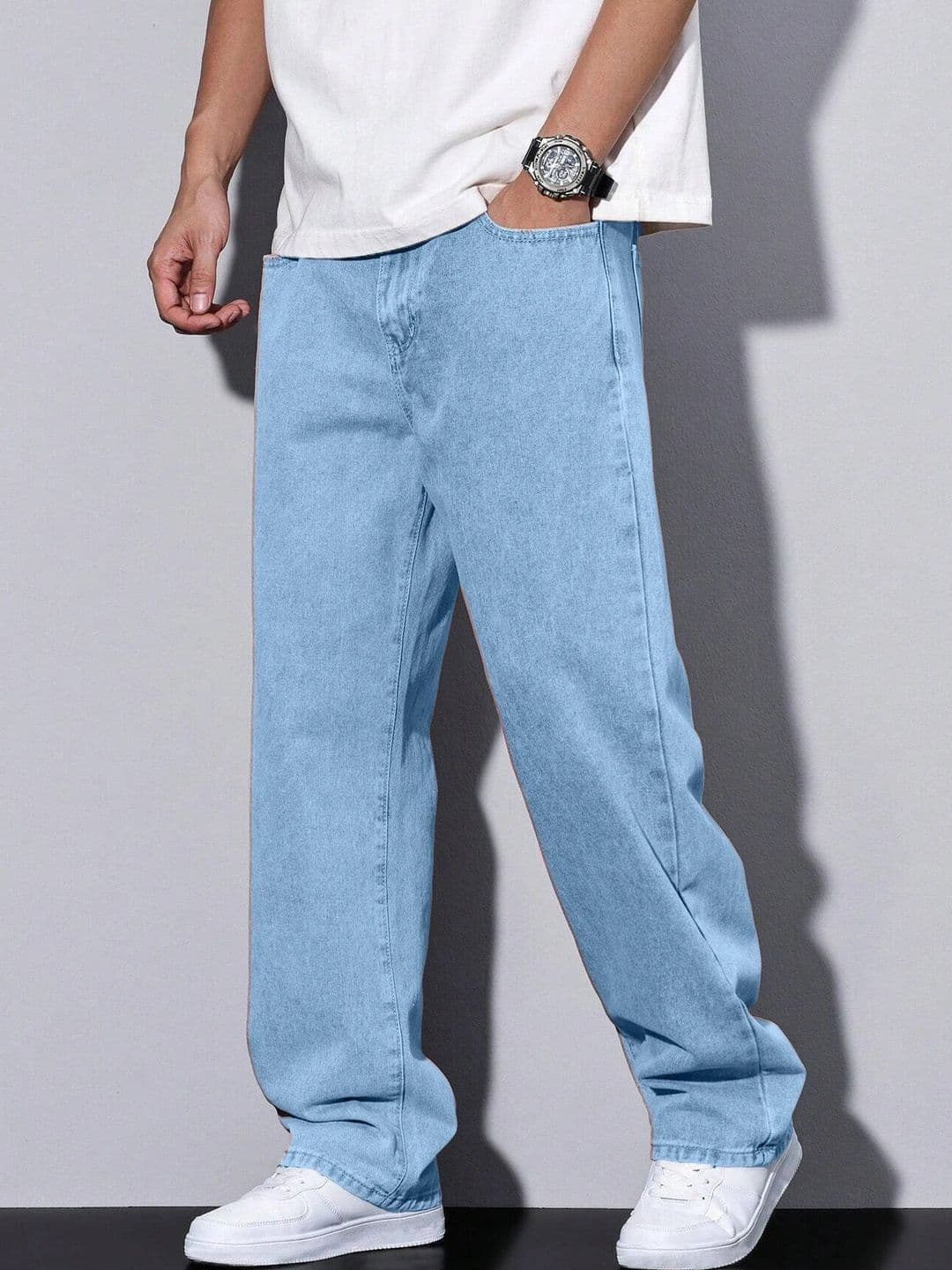PLUS 91 Men Smart Straight Fit Mid-Rise Jeans thumbnail 5