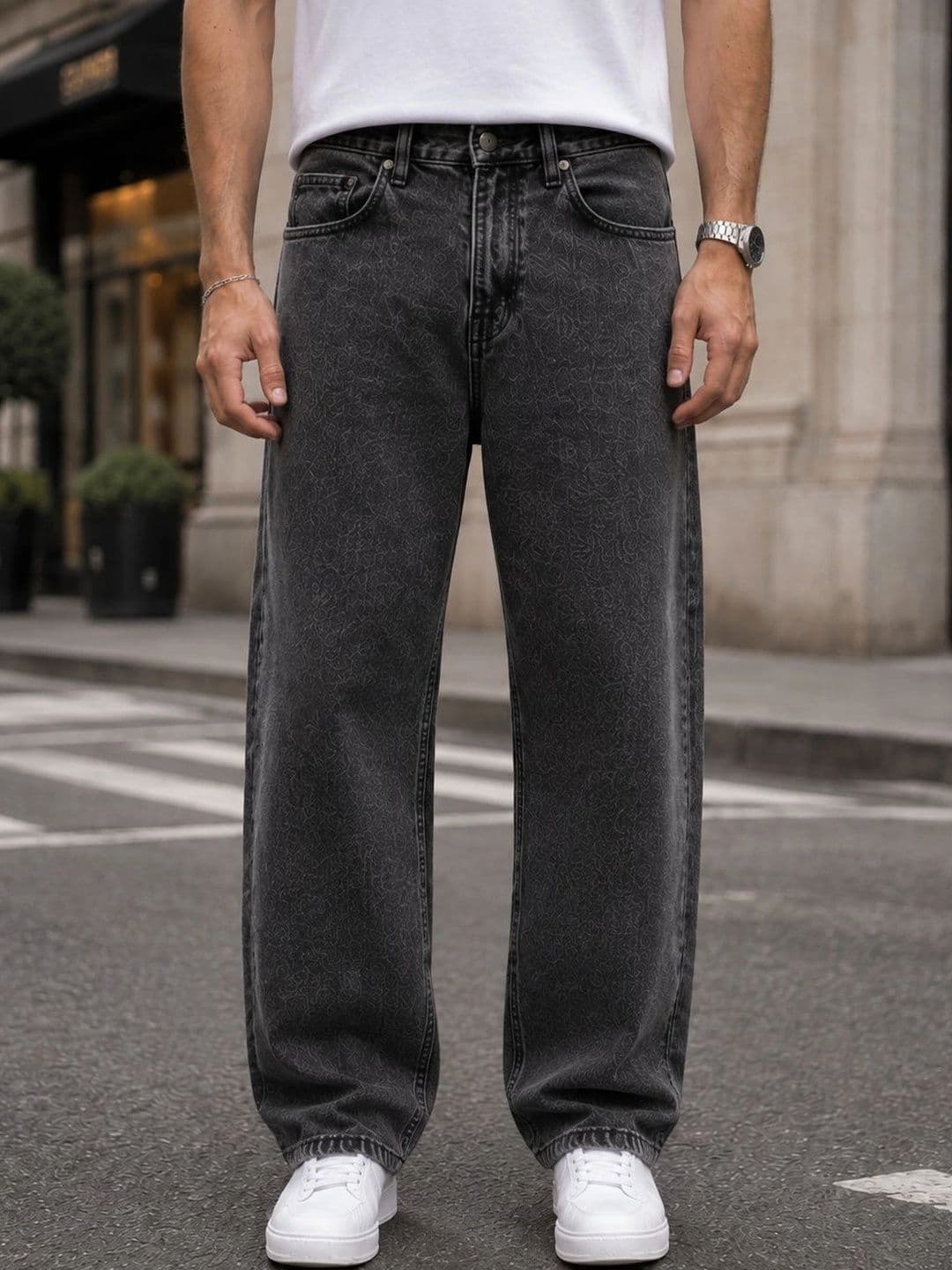 DENIM HAWK Men Classic Straight Fit Mid-Rise Stretchable Jeans thumbnail 2
