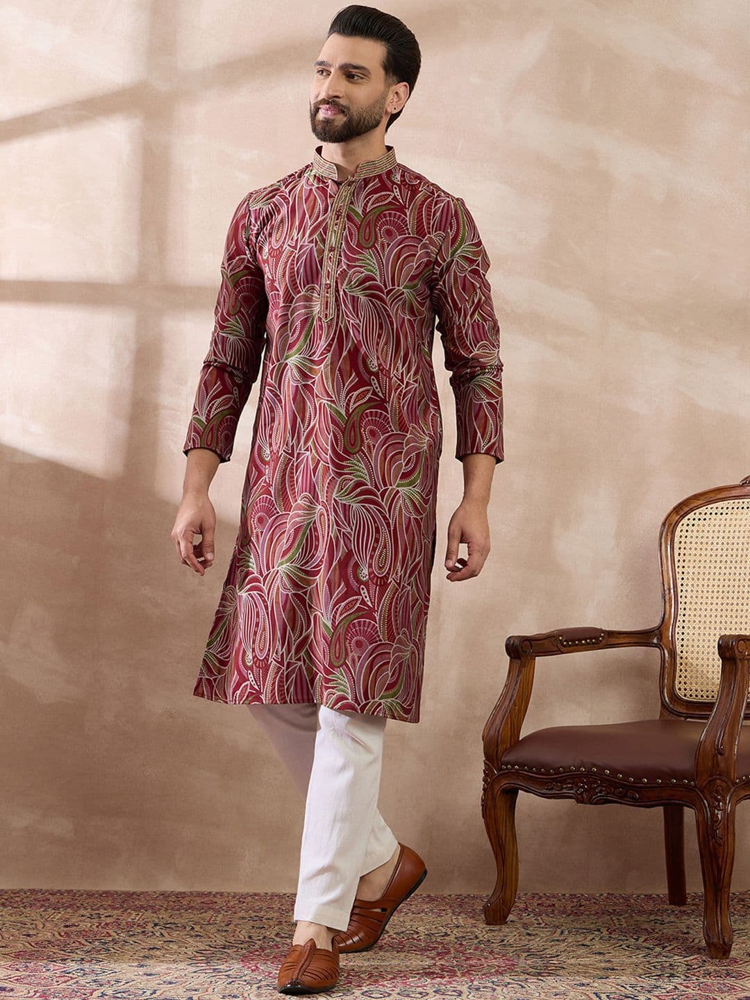 Ethnic Bay Men Printed Summer Sheers Kurta - view 1
