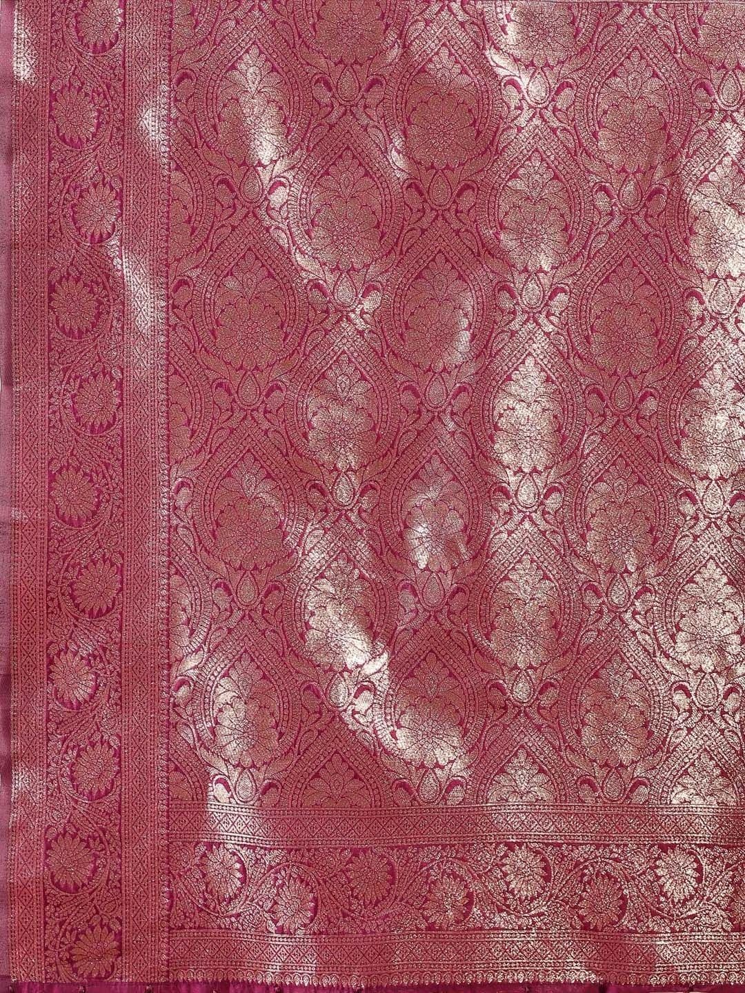 Mitera Paisley Zari Silk Blend Banarasi Saree thumbnail 4