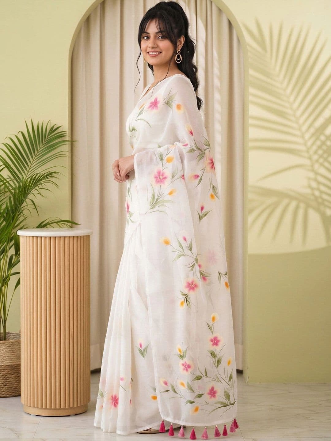 Sangria Ethnic Motifs Poly Chiffon Designer Saree thumbnail 2