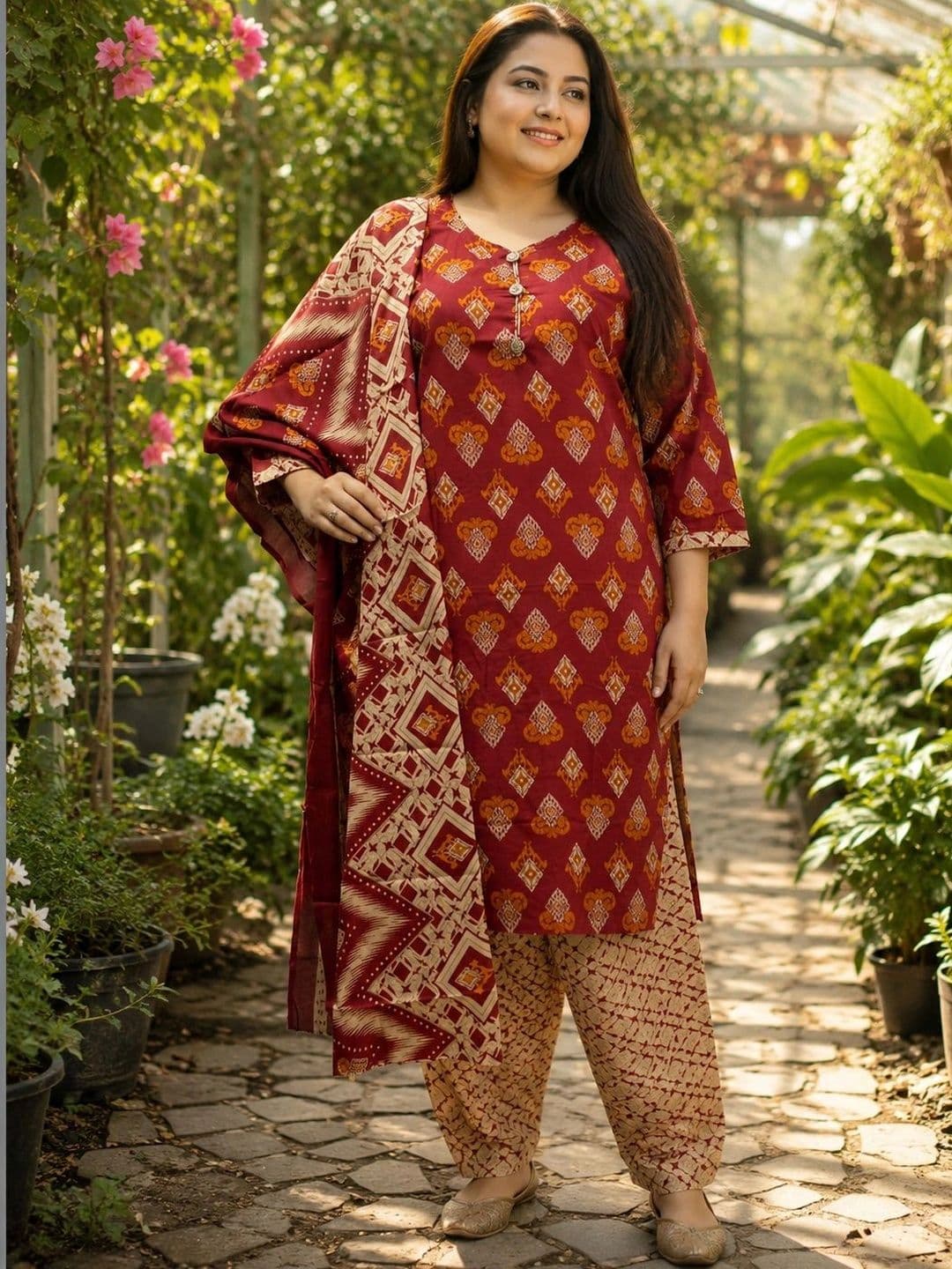 Moda Rapido Women Ethnic Motifs Printed Regular Kurta with Patiala & With Dupatta - view 1