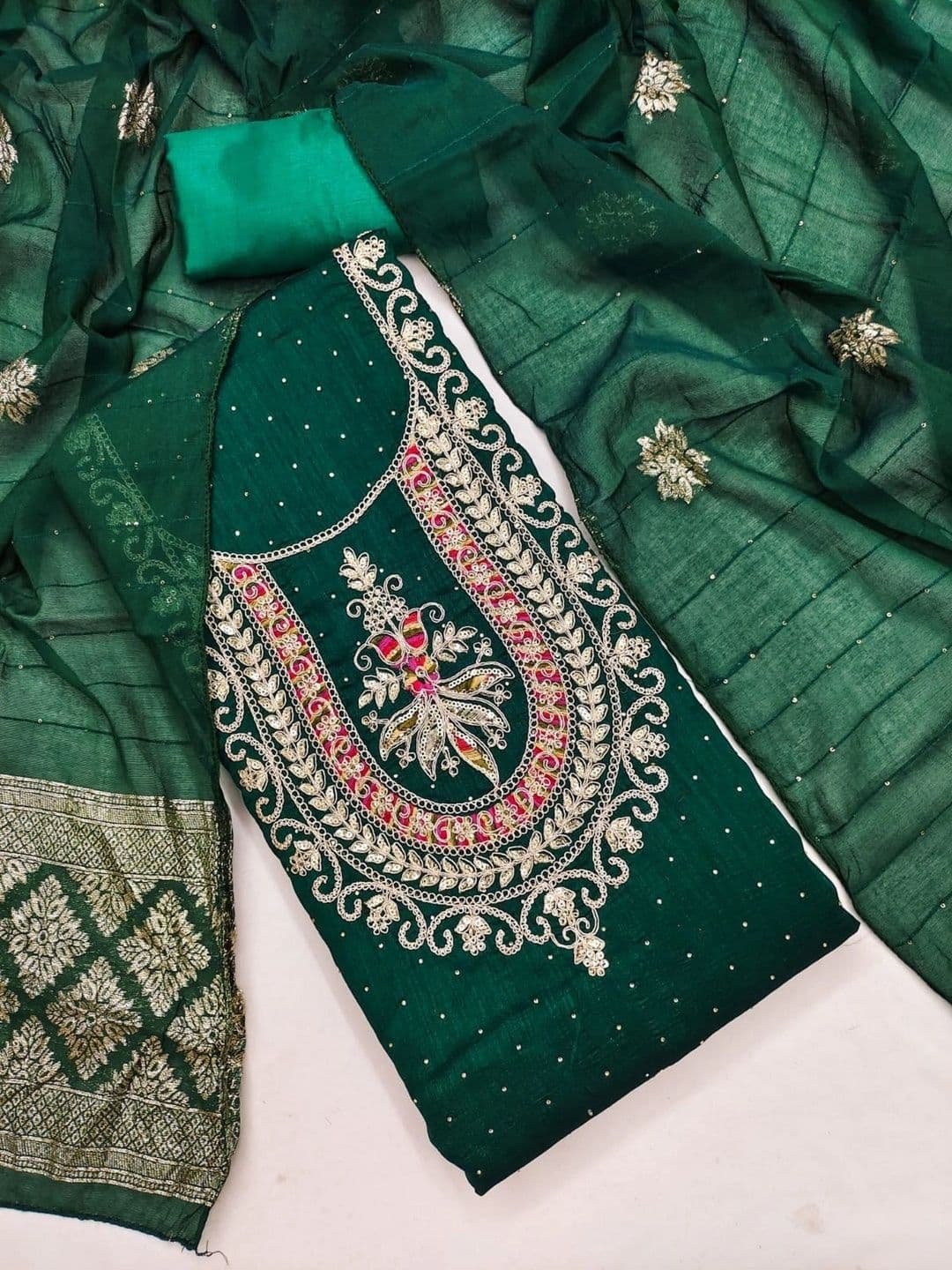 TAVAS Embroidered Unstitched Dress Material thumbnail 3