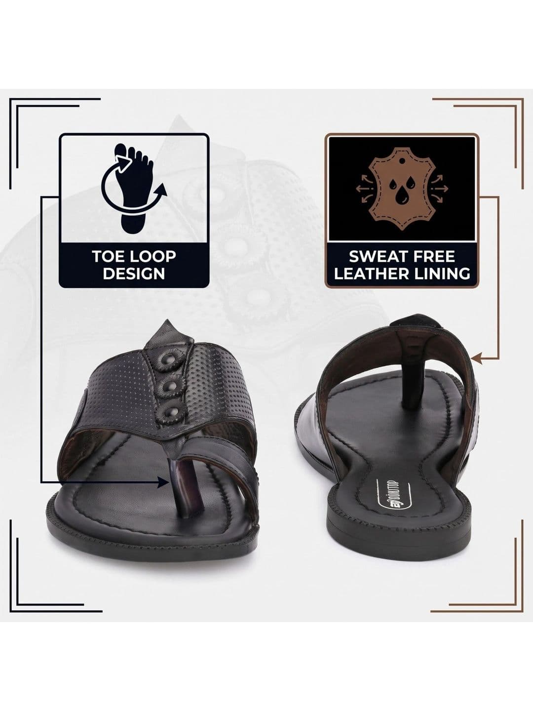 BINUTOP Men Leather Shoe-Style Sandals thumbnail 4