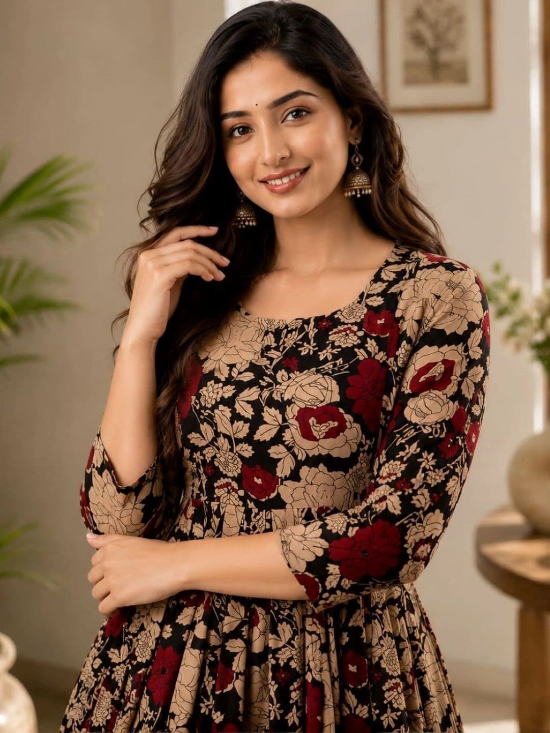 Pranati Enterprise Women Floral Printed Floral Anarkali Kurta thumbnail 3