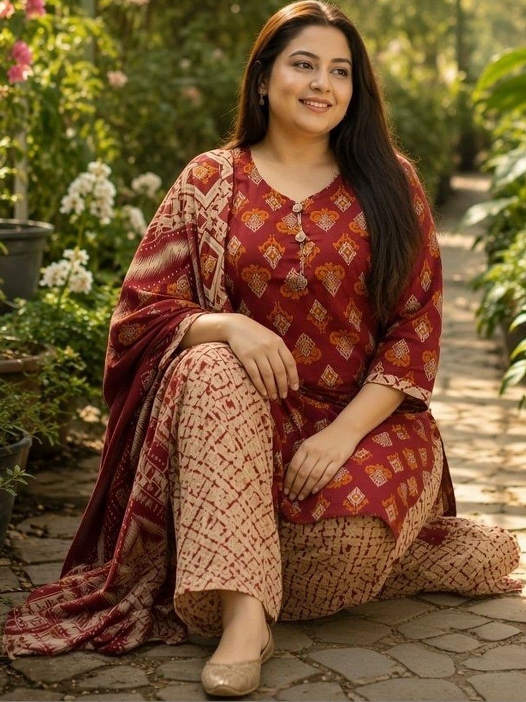 Moda Rapido Women Ethnic Motifs Printed Regular Kurta with Patiala & With Dupatta thumbnail 5