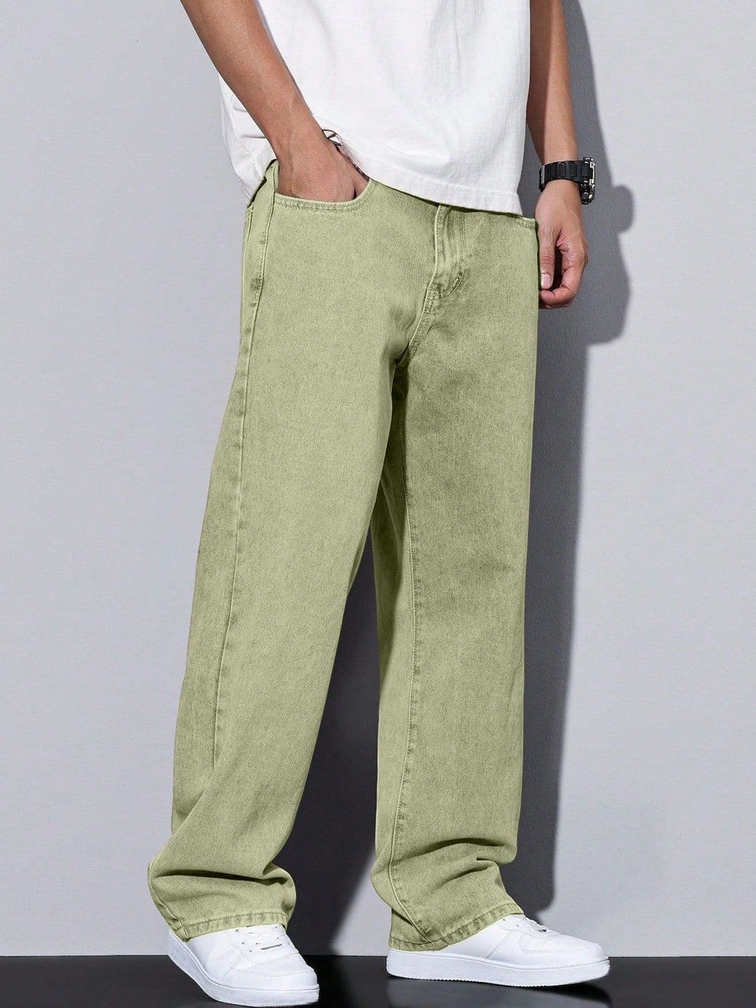 PLUS 91 Men Smart Straight Fit Mid-Rise Jeans - view 1