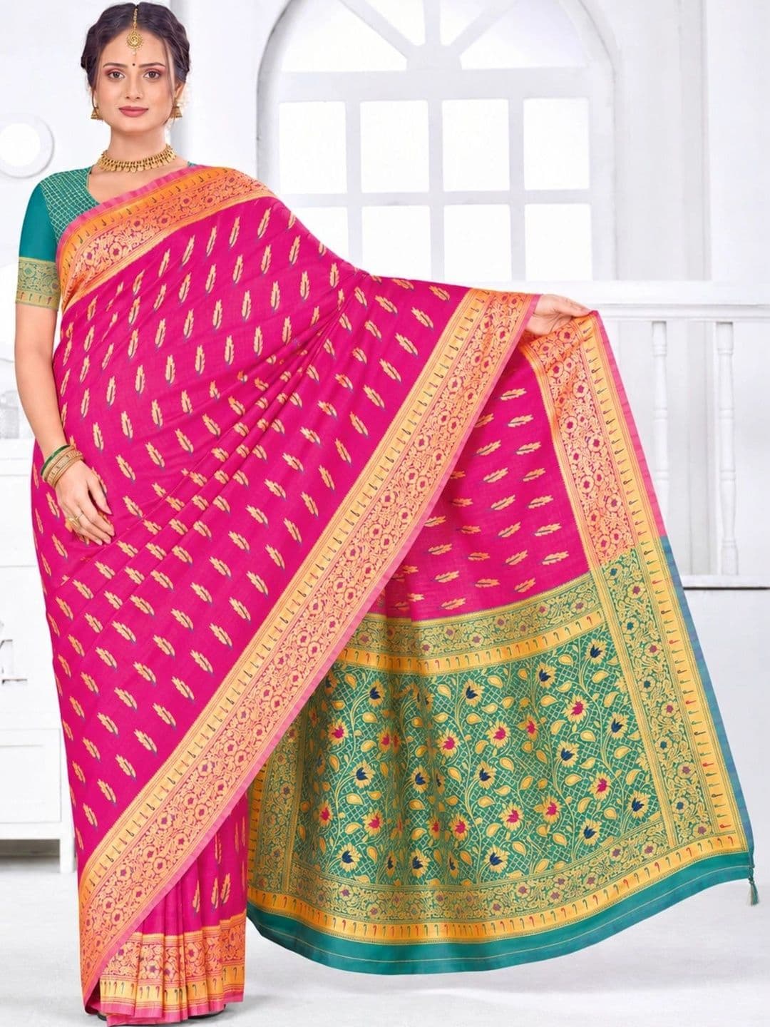 Dimaxi Vastra Woven Design Zari Kota Saree thumbnail 4