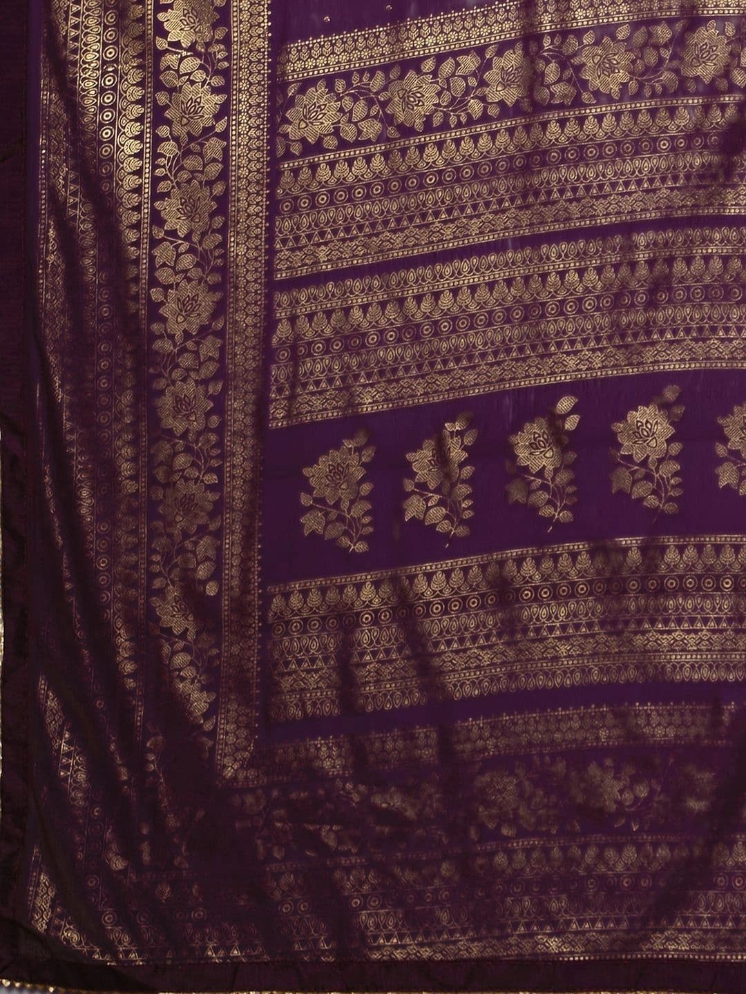 SANISA Woven Design Zari Pure Georgette Saree thumbnail 3