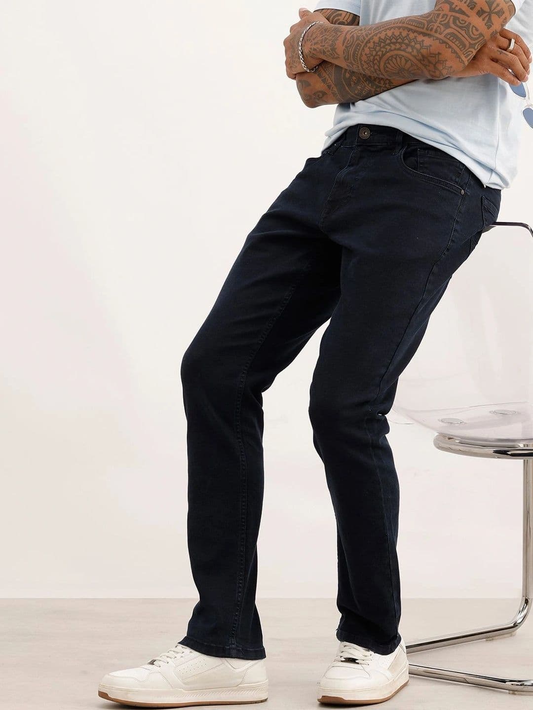 WROGN Men Slim Fit Mid-Rise Stretchable Jeans - view 1