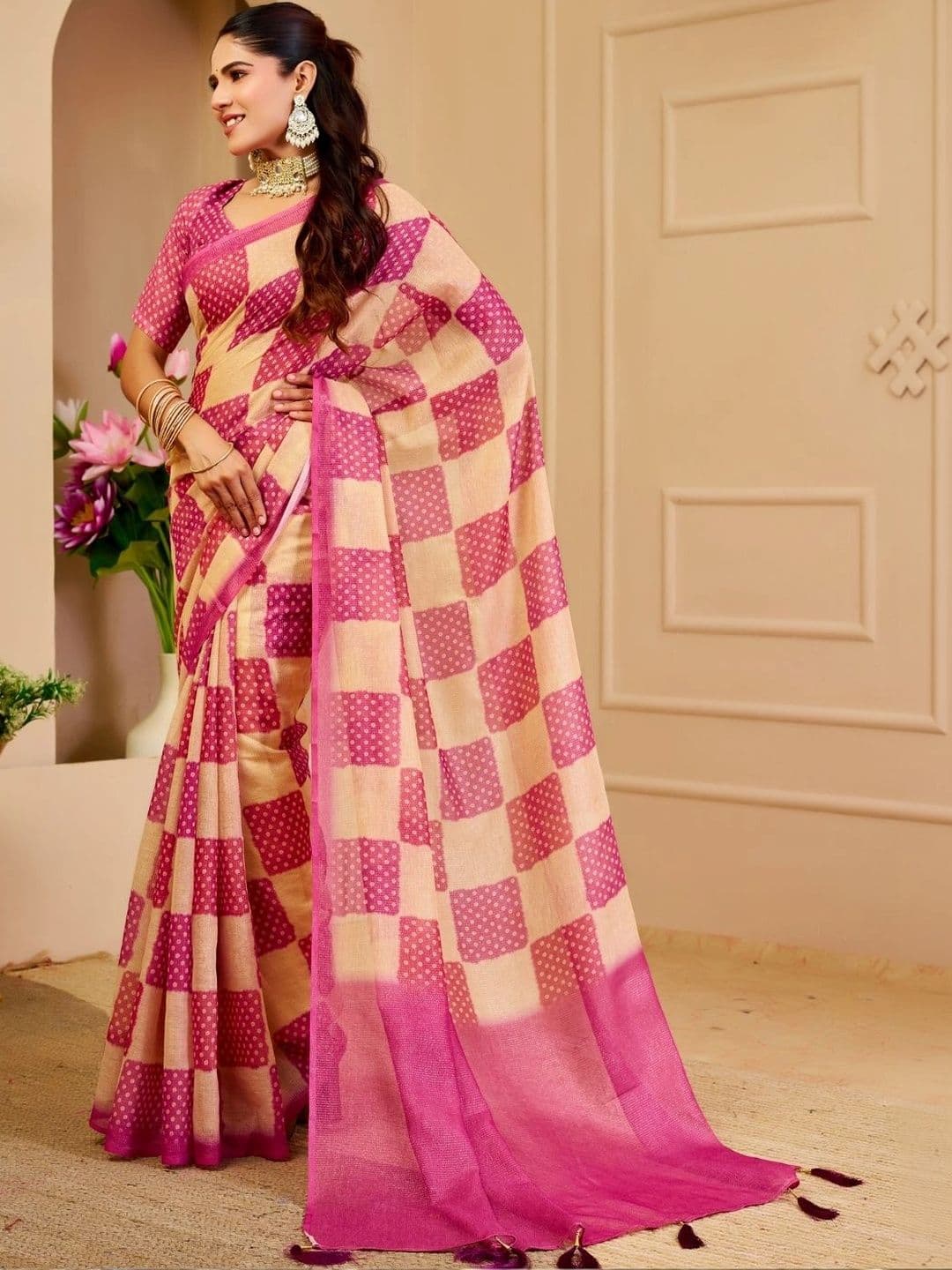 ZAMUNA Tissue Designer Bhagalpuri Saree thumbnail 2