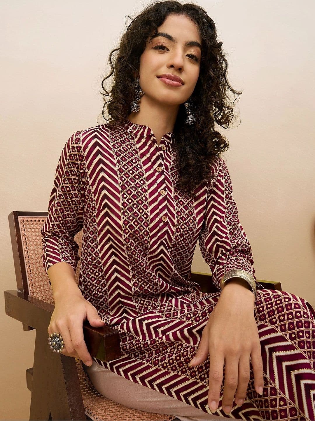 Anouk Women Geometric Printed Kurta thumbnail 3