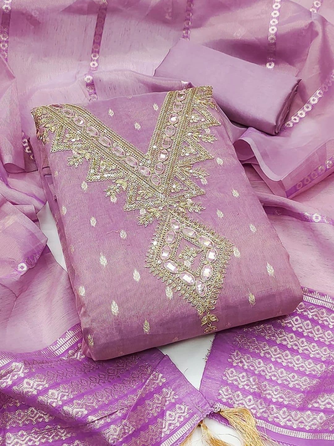 TAVAS Embroidered Unstitched Dress Material thumbnail 2