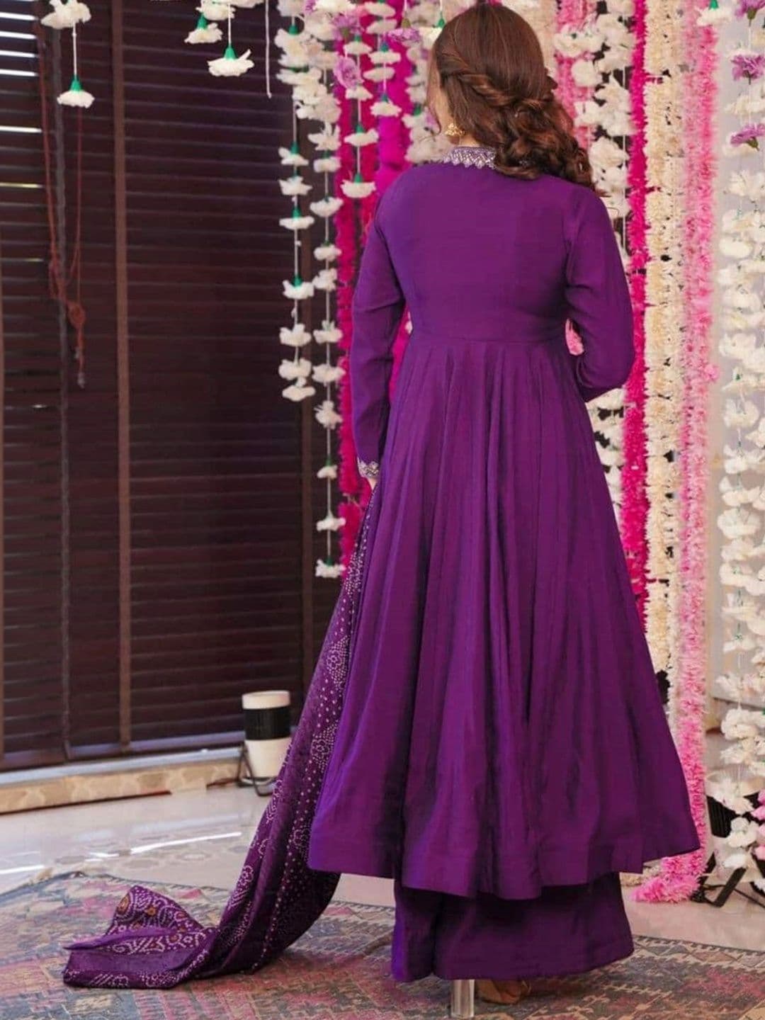 KALINI Women Ethnic Motifs Empire Thread Work Kurta with Palazzos & With Dupatta thumbnail 4