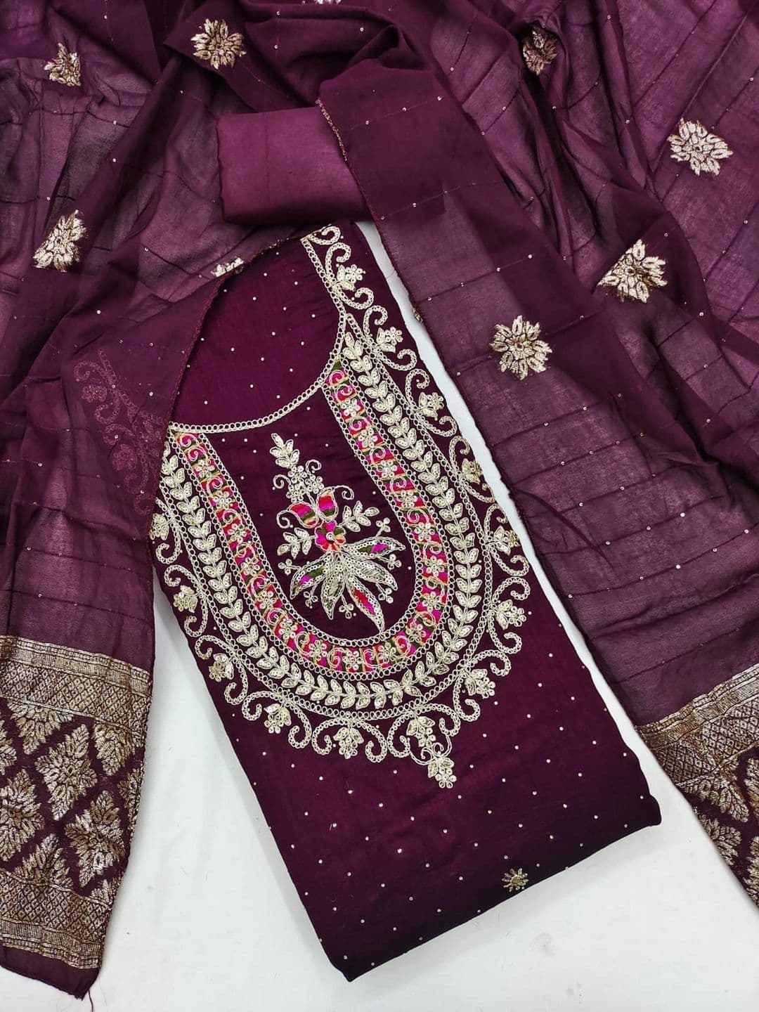 TAVAS Embroidered Unstitched Dress Material thumbnail 6