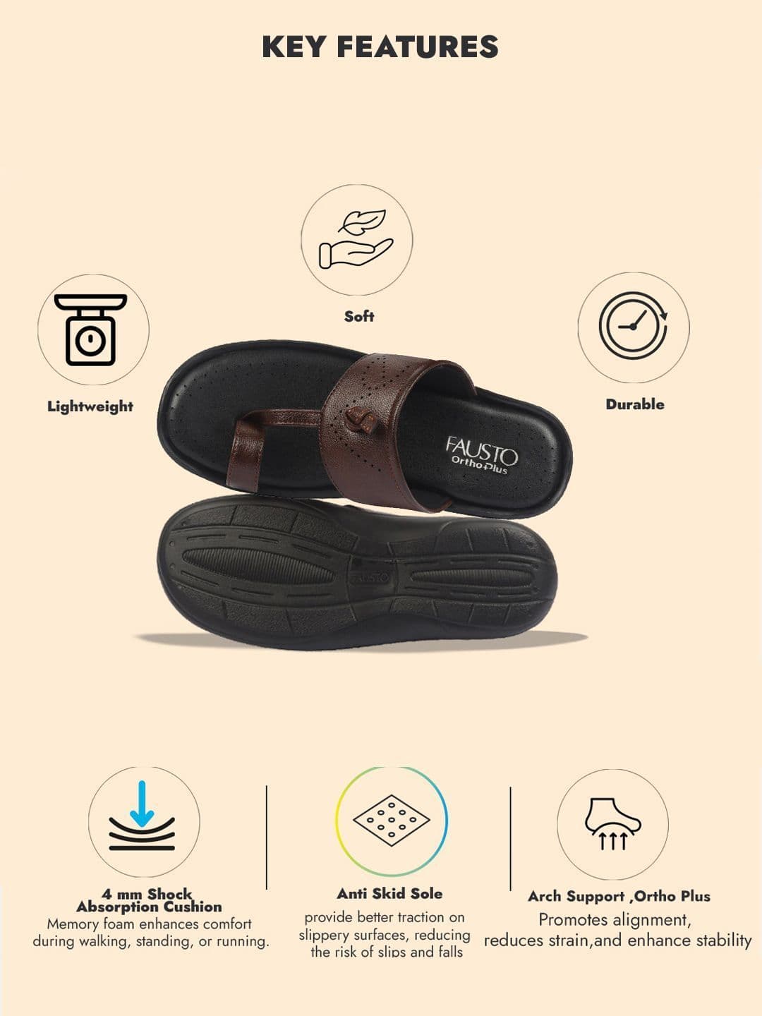 FAUSTO Men PU Comfort Sandals thumbnail 3
