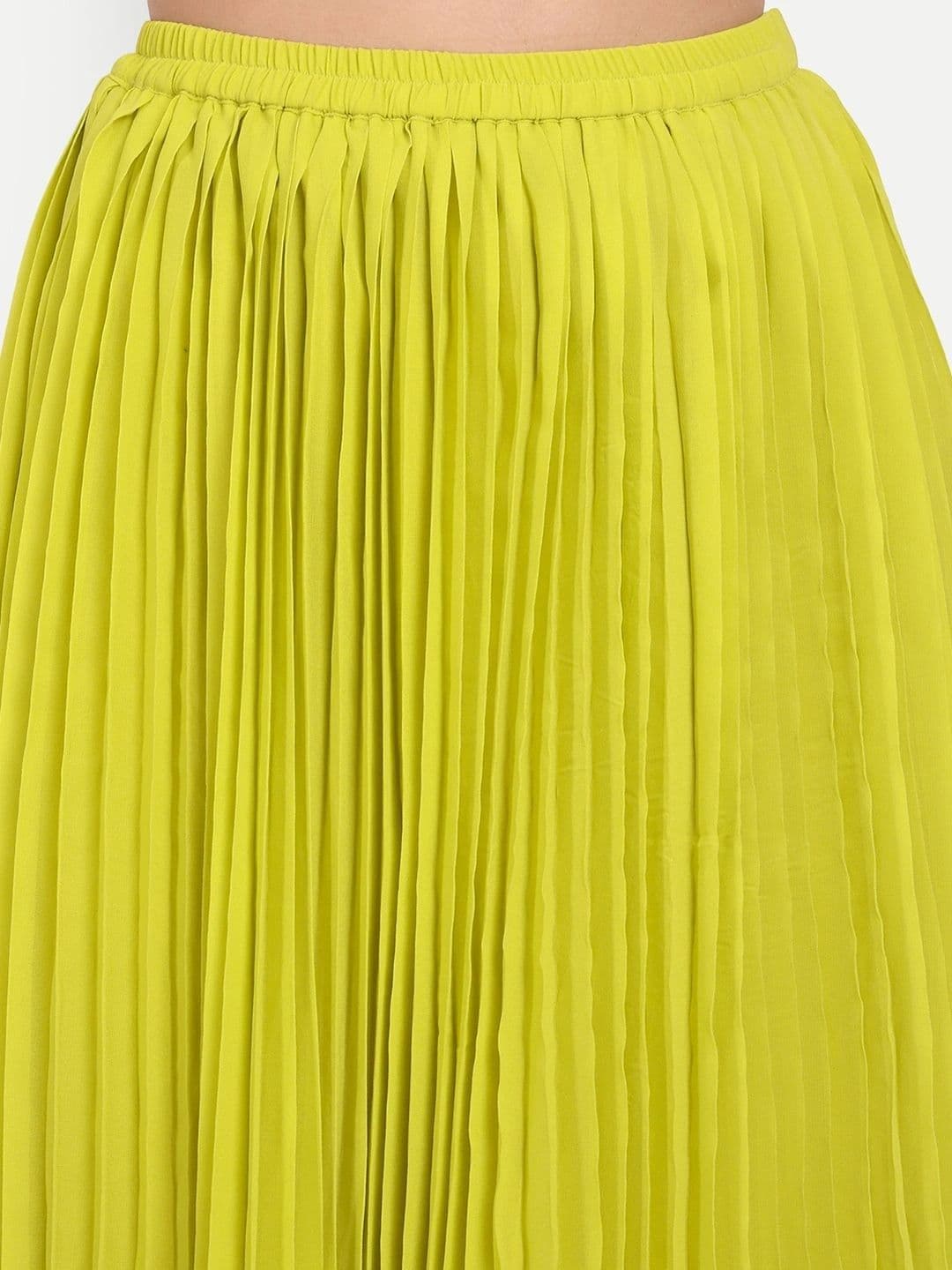Aaruvi Ruchi Verma Women Accordion Pleated Midi A-Line Skirt thumbnail 4
