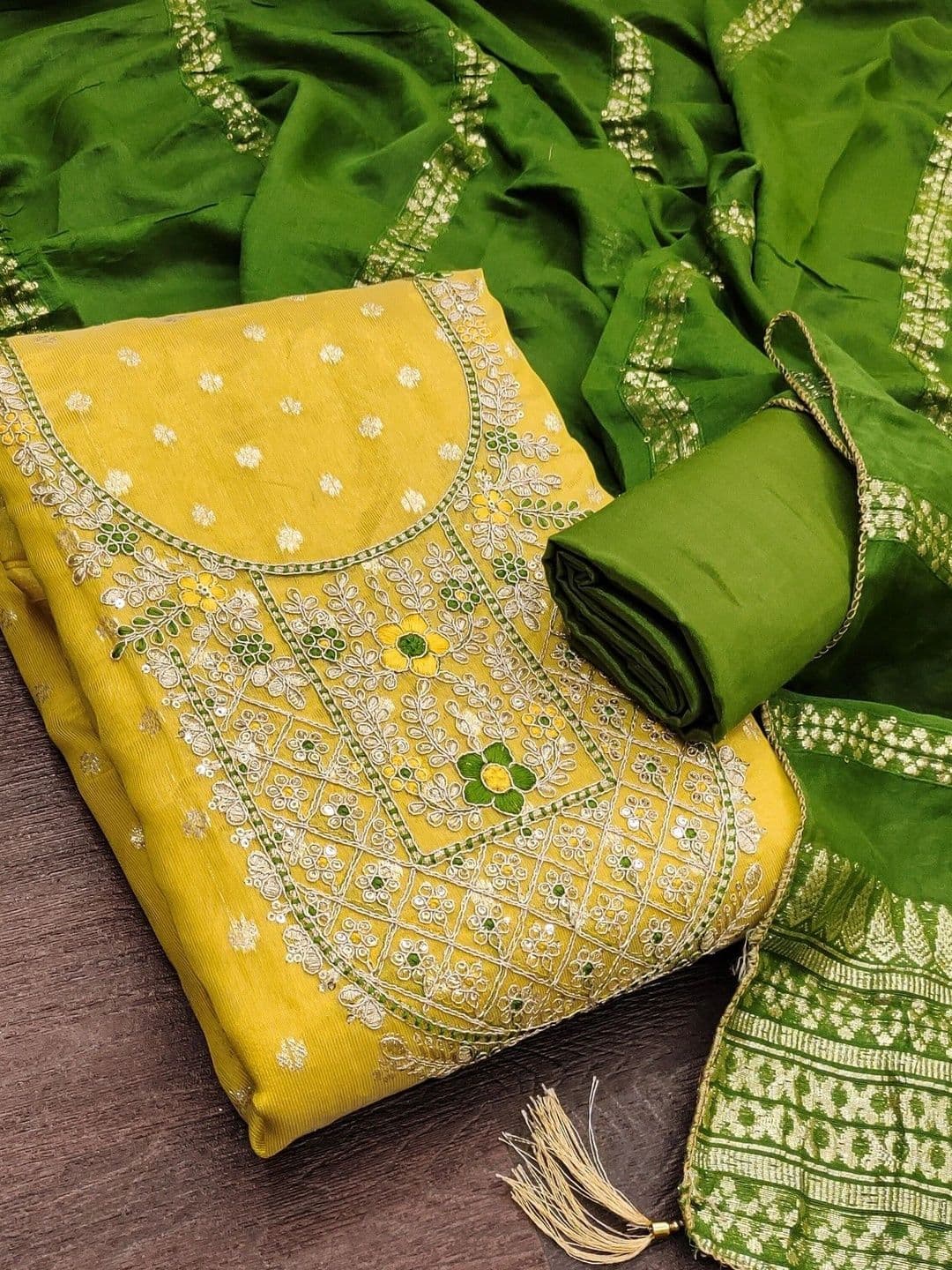 TAVAS Embroidered Unstitched Dress Material thumbnail 3