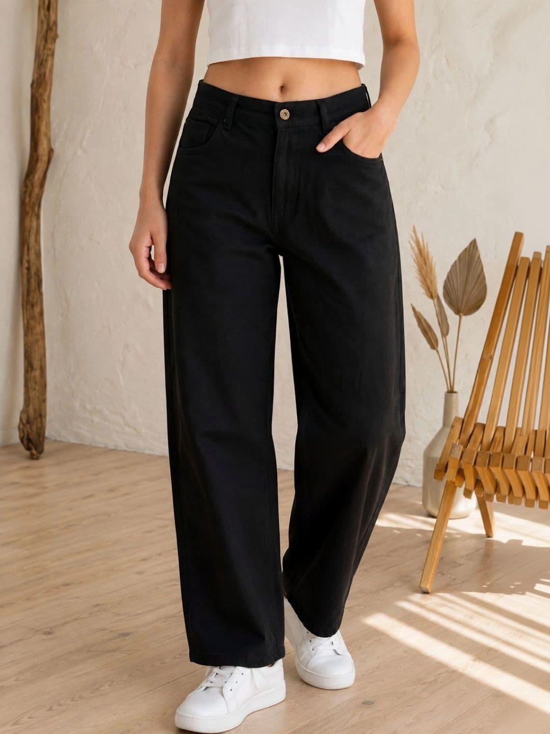Mast & Harbour Women Classic Relaxed Fit Mid-Rise Stretchable Jeans - view 1