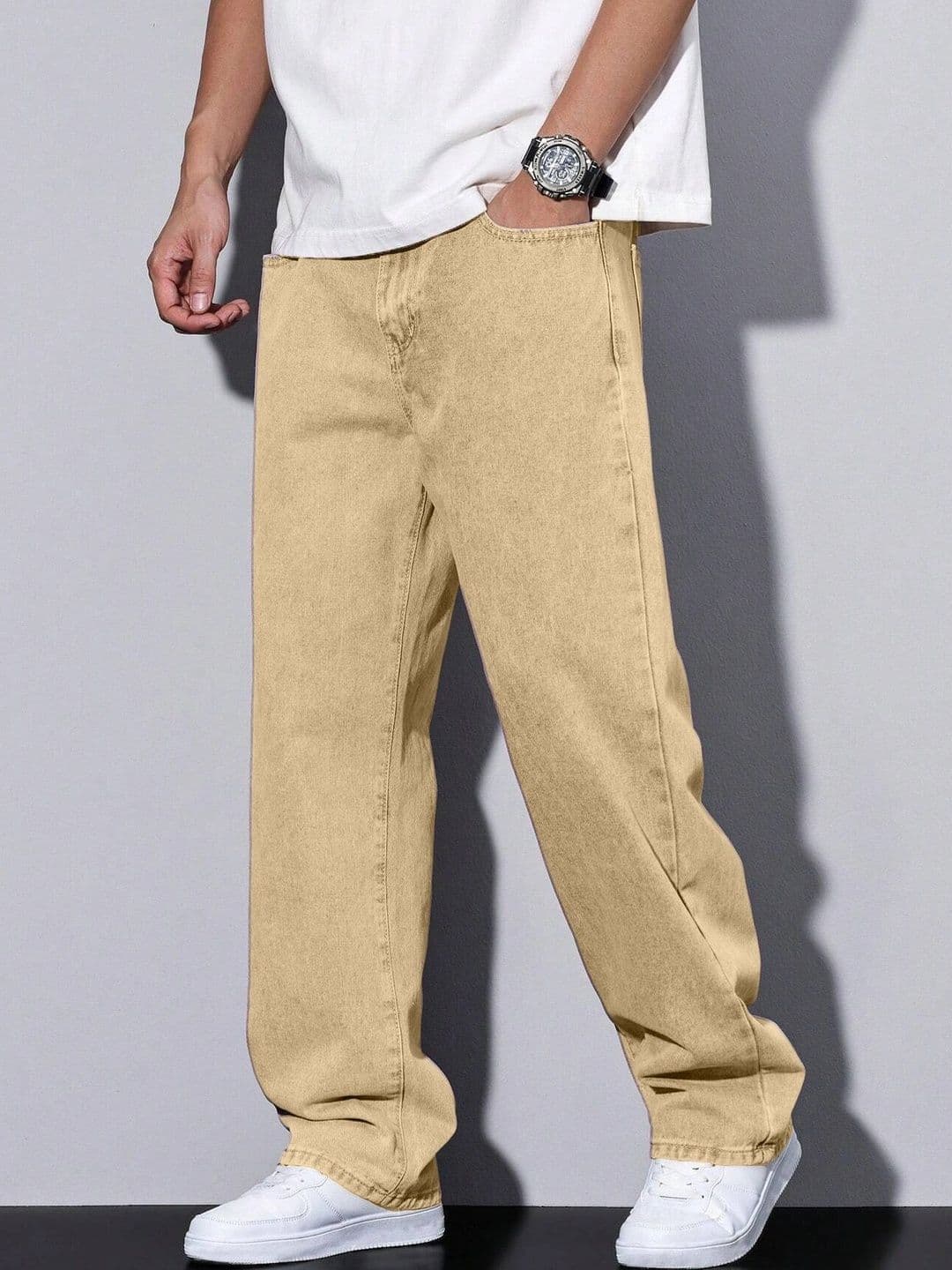 PLUS 91 Men Smart Straight Fit Mid-Rise Jeans thumbnail 2