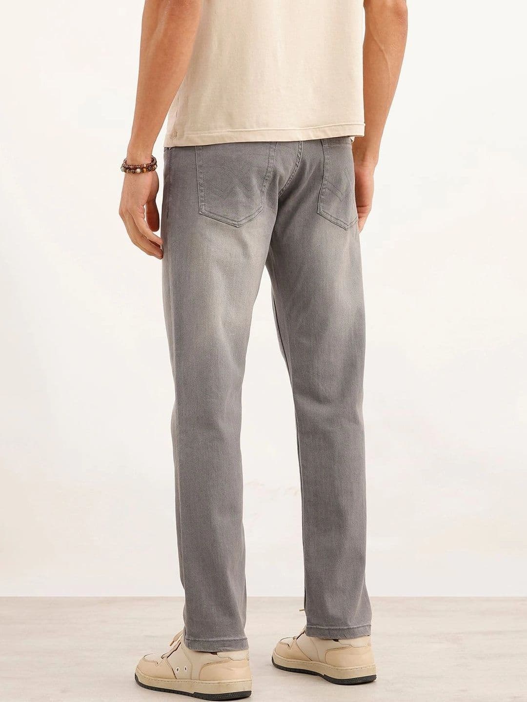 WROGN Men Straight Fit Mid-Rise Low Distress Stretchable Jeans thumbnail 2
