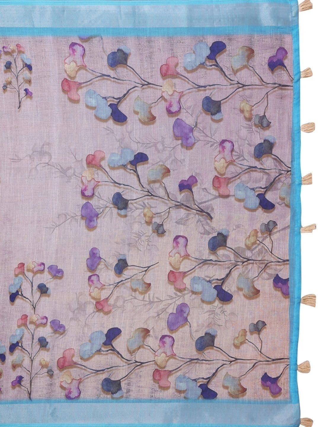 Kesarii Floral Linen Blend Saree thumbnail 7