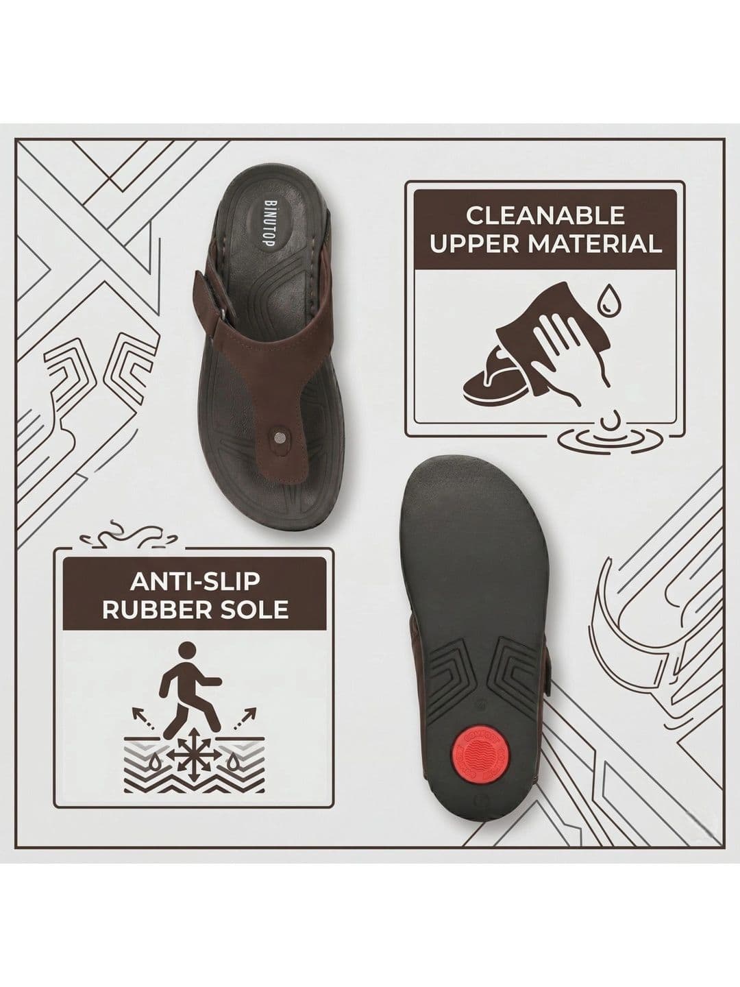 BINUTOP Men Comfort Sandals thumbnail 3