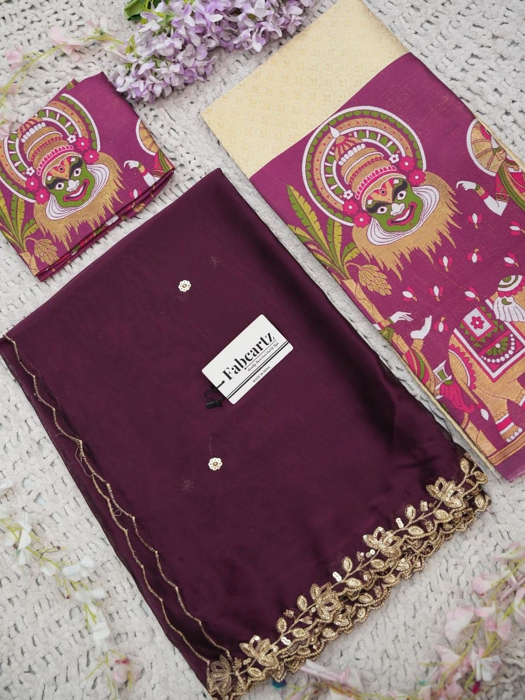 Fabcartz Sequinned Unstitched Lehenga & Blouse With Dupatta thumbnail 3