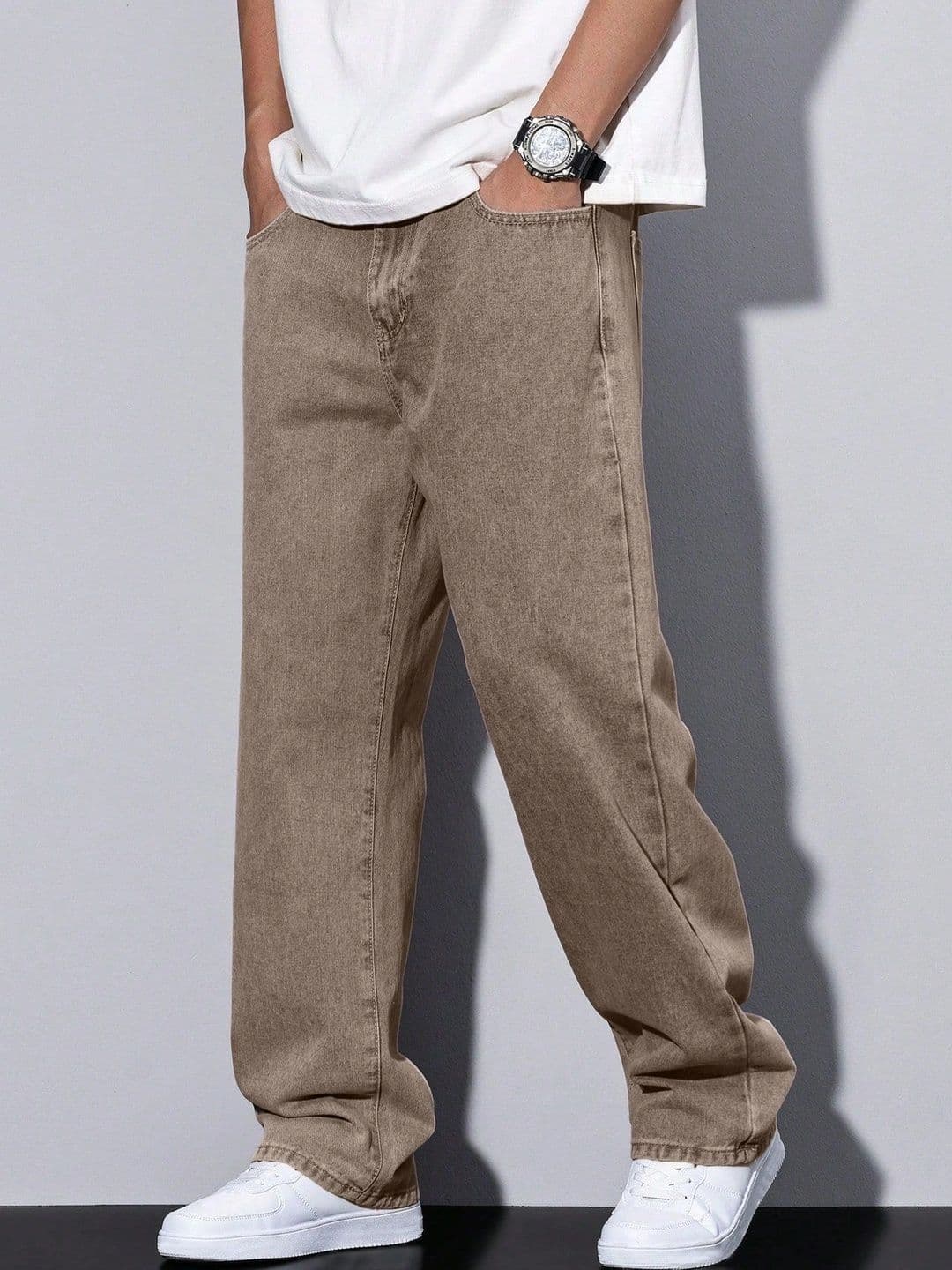 PLUS 91 Men Smart Straight Fit Mid-Rise Jeans - view 1